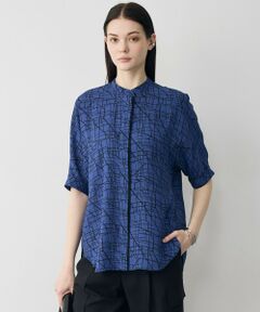 L size ONWARD(大きいサイズ) / エルサイズオンワード シャツ・ブラウス | 【新色追加・WEB限定カラーあり】BackSatinAmunzen 5分袖バンドカラーブラウス