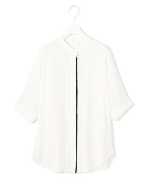 L size ONWARD(大きいサイズ) / エルサイズオンワード シャツ・ブラウス | 【WEB限定カラーあり】BackSatinAmunzen 5分袖バンドカラーブラウス | 詳細4