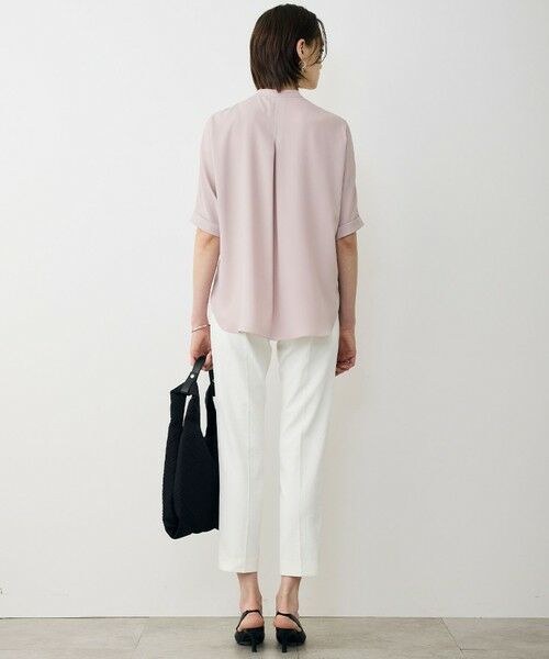 L size ONWARD(大きいサイズ) / エルサイズオンワード シャツ・ブラウス | 【WEB限定カラーあり】BackSatinAmunzen 5分袖バンドカラーブラウス | 詳細6