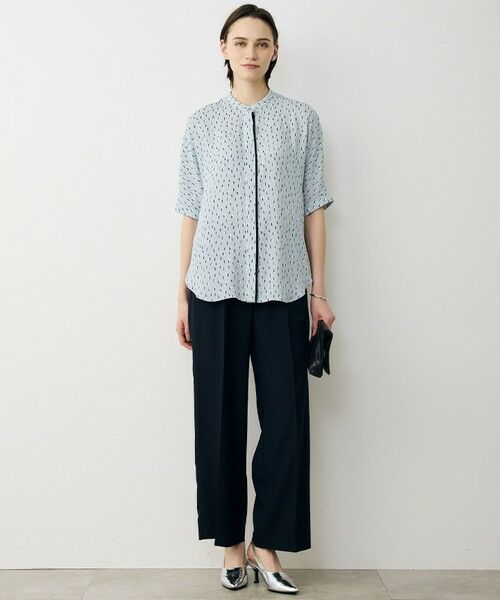 L size ONWARD(大きいサイズ) / エルサイズオンワード シャツ・ブラウス | 【WEB限定カラーあり】BackSatinAmunzen 5分袖バンドカラーブラウス | 詳細10