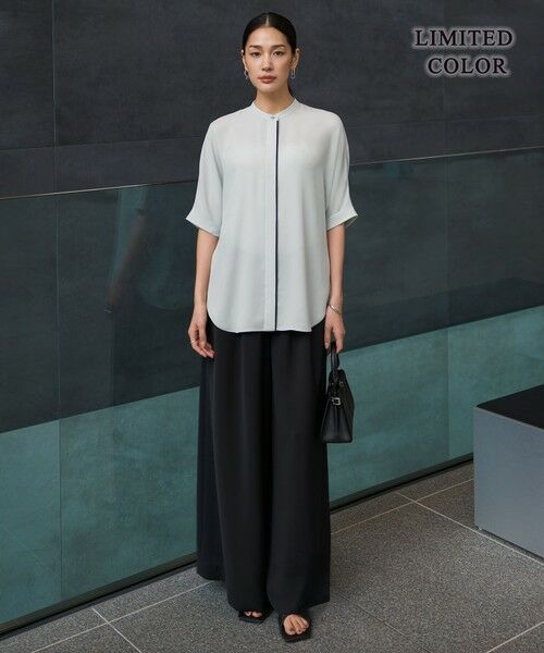 L size ONWARD(大きいサイズ) / エルサイズオンワード シャツ・ブラウス | 【WEB限定カラーあり】BackSatinAmunzen 5分袖バンドカラーブラウス | 詳細18