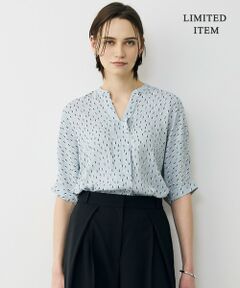 L size ONWARD(大きいサイズ) / エルサイズオンワード シャツ・ブラウス | 【WEB限定】BackSatinAmunzen 5分袖キーネックブラウス