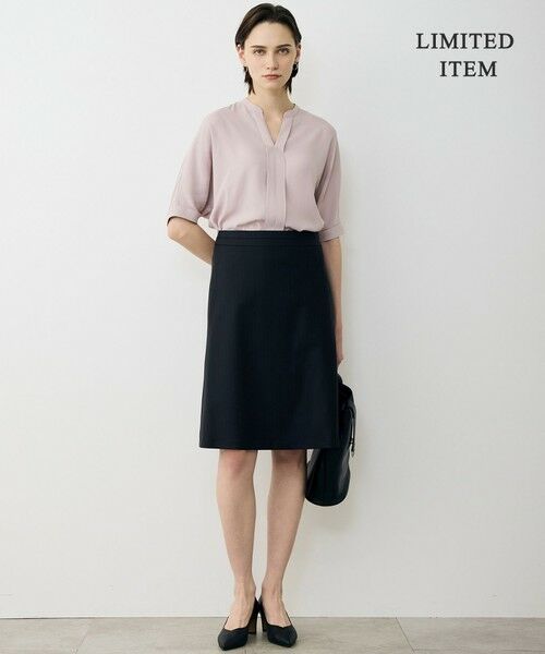 L size ONWARD(大きいサイズ) / エルサイズオンワード シャツ・ブラウス | 【WEB限定】BackSatinAmunzen 5分袖キーネックブラウス | 詳細5