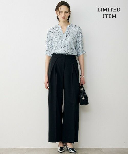 L size ONWARD(大きいサイズ) / エルサイズオンワード シャツ・ブラウス | 【WEB限定】BackSatinAmunzen 5分袖キーネックブラウス | 詳細9