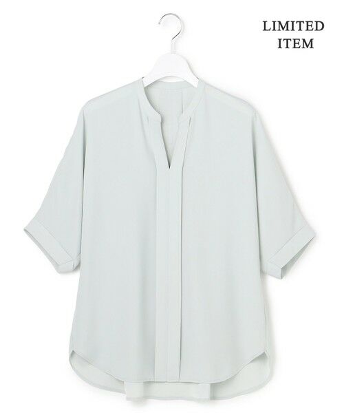 L size ONWARD(大きいサイズ) / エルサイズオンワード シャツ・ブラウス | 【WEB限定】BackSatinAmunzen 5分袖キーネックブラウス | 詳細25