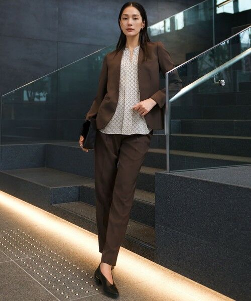 L size ONWARD(大きいサイズ) / エルサイズオンワード シャツ・ブラウス | 【WEB限定】BackSatinAmunzen 5分袖キーネックブラウス | 詳細26