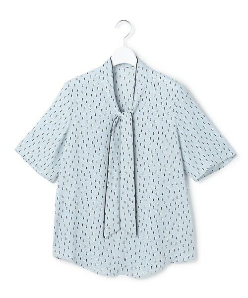 L size ONWARD(大きいサイズ) / エルサイズオンワード シャツ・ブラウス | 【新色追加】BackSatinAmunzen 5分袖配色ボウタイブラウス | 詳細9