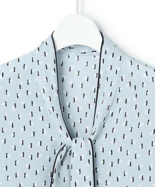 L size ONWARD(大きいサイズ) / エルサイズオンワード シャツ・ブラウス | 【新色追加】BackSatinAmunzen 5分袖配色ボウタイブラウス | 詳細11