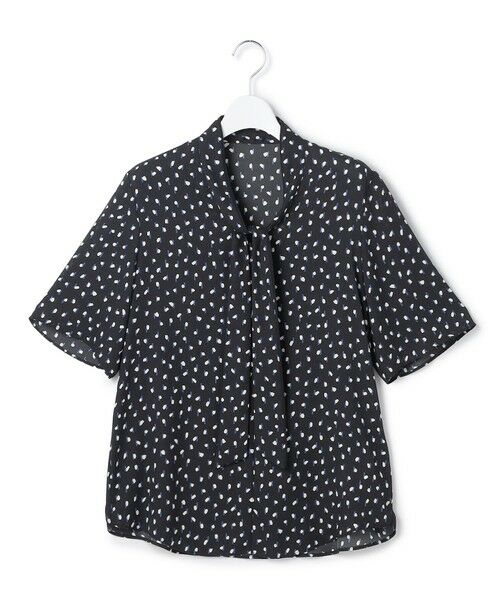 L size ONWARD(大きいサイズ) / エルサイズオンワード シャツ・ブラウス | 【新色追加】BackSatinAmunzen 5分袖配色ボウタイブラウス | 詳細17