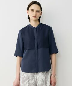 L size ONWARD(大きいサイズ) / エルサイズオンワード シャツ・ブラウス | 【WEB限定カラーあり】 FluidBackSatin バンドカラーシャツ