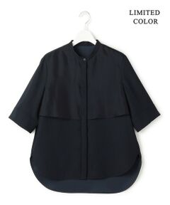 L size ONWARD(大きいサイズ) / エルサイズオンワード シャツ・ブラウス | 【WEB限定カラーあり】 FluidBackSatin バンドカラーシャツ