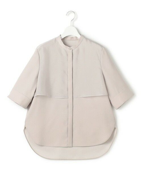 L size ONWARD(大きいサイズ) / エルサイズオンワード シャツ・ブラウス | 【WEB限定カラーあり】 FluidBackSatin バンドカラーシャツ | 詳細4