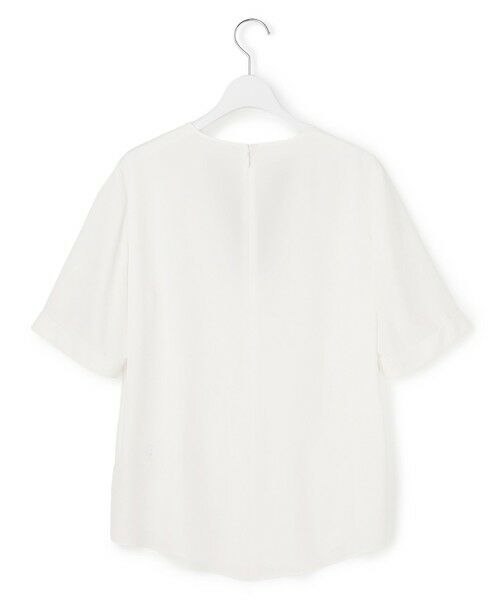 L size ONWARD(大きいサイズ) / エルサイズオンワード シャツ・ブラウス | BackSatinAmunzen 5分袖Vネック配色ブラウス | 詳細11