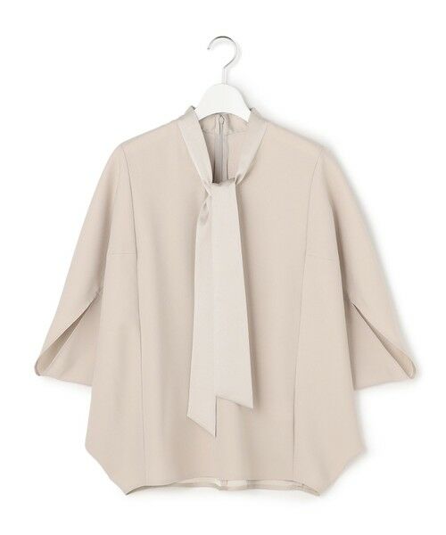 L size ONWARD(大きいサイズ) / エルサイズオンワード シャツ・ブラウス | FluidBackSatin ドルマンスリーブボウタイブラウス（トープ）