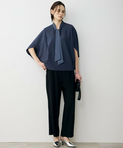 L size ONWARD(大きいサイズ) / エルサイズオンワード シャツ・ブラウス | FluidBackSatin ドルマンスリーブボウタイブラウス | 詳細2