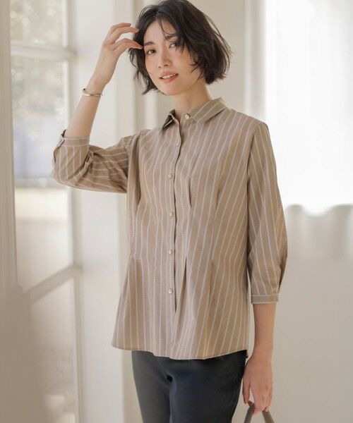 L size ONWARD(大きいサイズ) / エルサイズオンワード シャツ・ブラウス | TC ハイカウントストライプ シャツ ブラウス | 詳細3