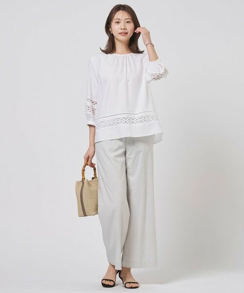 L size ONWARD(大きいサイズ) / エルサイズオンワード シャツ・ブラウス | 【一枚で着映え・セット着用可】スパンソフトクロス刺繍 ブラウス | 詳細8