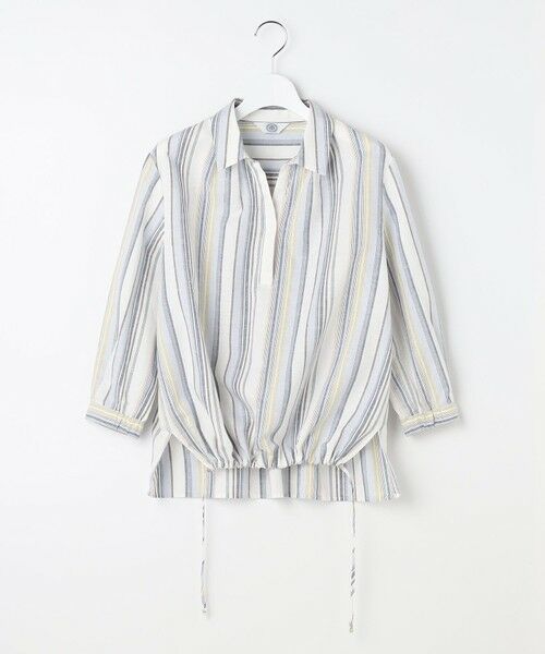 L size ONWARD(大きいサイズ) / エルサイズオンワード シャツ・ブラウス | リネンMIX ストライプ スッキパー ブラウス | 詳細12