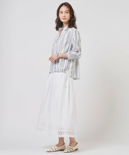 L size ONWARD(大きいサイズ) / エルサイズオンワード シャツ・ブラウス | リネンMIX ストライプ スッキパー ブラウス | 詳細5