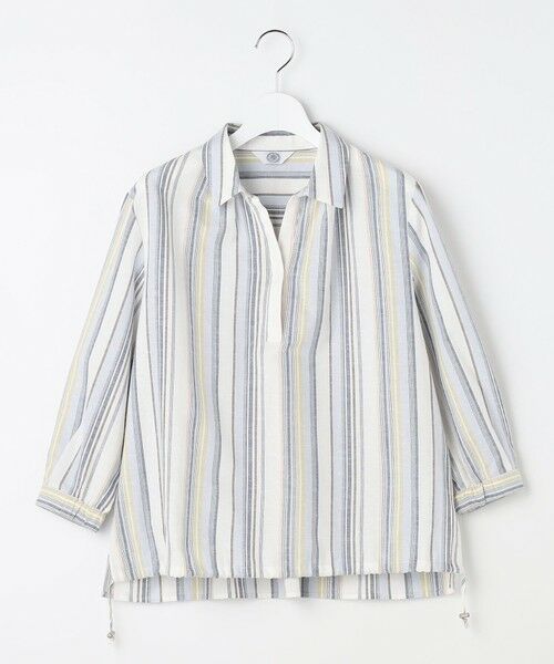 L size ONWARD(大きいサイズ) / エルサイズオンワード シャツ・ブラウス | リネンMIX ストライプ スッキパー ブラウス | 詳細7
