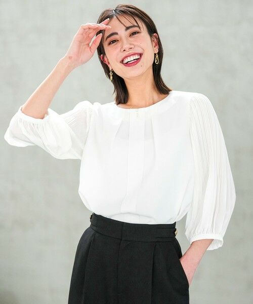 L size ONWARD(大きいサイズ) / エルサイズオンワード シャツ・ブラウス | プリーツスリーブ ブラウス | 詳細1