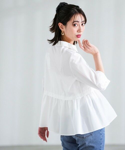 L size ONWARD(大きいサイズ) / エルサイズオンワード シャツ・ブラウス | フレアペプラム シャツ | 詳細4