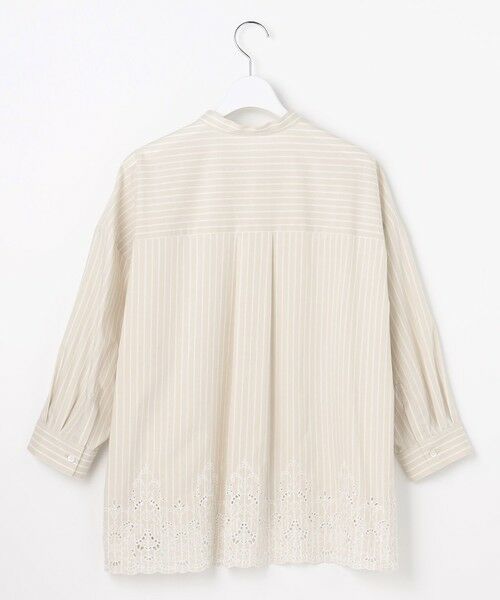 L size ONWARD(大きいサイズ) / エルサイズオンワード シャツ・ブラウス | エンブロイダリーブロードバンドカラー ブラウス | 詳細11