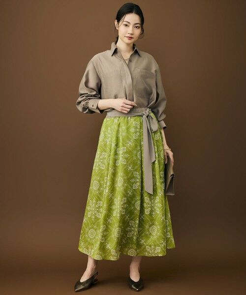 L size ONWARD(大きいサイズ) / エルサイズオンワード シャツ・ブラウス | 【カタログ掲載・羽織りとしても】シャイニーオーガンジーシアー シャツ | 詳細1