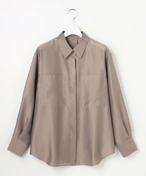 L size ONWARD(大きいサイズ) / エルサイズオンワード シャツ・ブラウス | 【カタログ掲載・羽織りとしても】シャイニーオーガンジーシアー シャツ | 詳細2