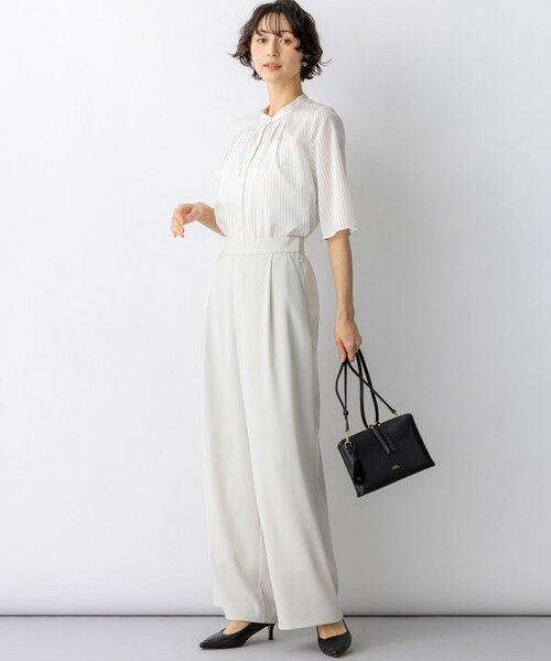 L size ONWARD(大きいサイズ) / エルサイズオンワード シャツ・ブラウス | ドライシアーストライプ フロントタック ブラウス | 詳細13