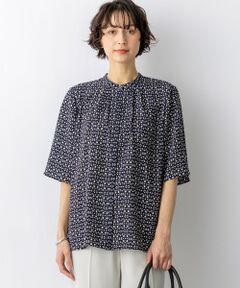 L size ONWARD(大きいサイズ) / エルサイズオンワード シャツ・ブラウス | カレイドスコーププリント バンドカラー ブラウス