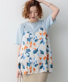 L size ONWARD(大きいサイズ) / エルサイズオンワード シャツ・ブラウス | カラーリリープリント キャミソールブラウス