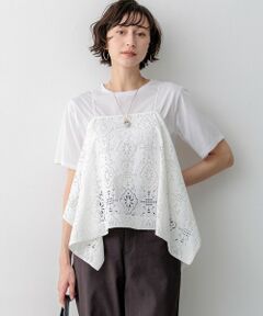 L size ONWARD(大きいサイズ) / エルサイズオンワード シャツ・ブラウス | ラッセルオーナメントレース キャミソール ブラウス