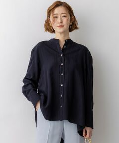 L size ONWARD(大きいサイズ) / エルサイズオンワード シャツ・ブラウス | ドビーストライプ バックタック フレアブラウス