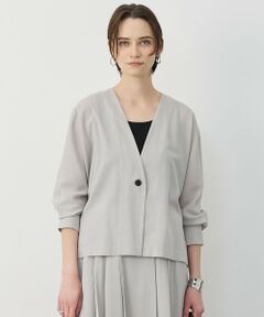 L size ONWARD(大きいサイズ) / エルサイズオンワード ノーカラージャケット | ハイツイストドライメッシュ ノーカラージャケット