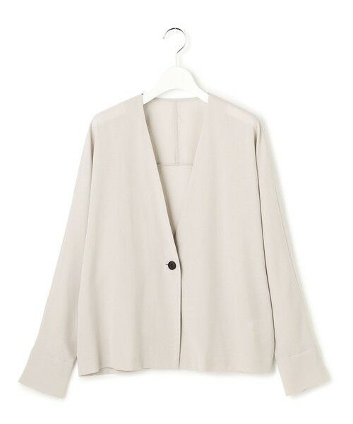 L size ONWARD(大きいサイズ) / エルサイズオンワード ノーカラージャケット | ハイツイストドライメッシュ ノーカラージャケット | 詳細4