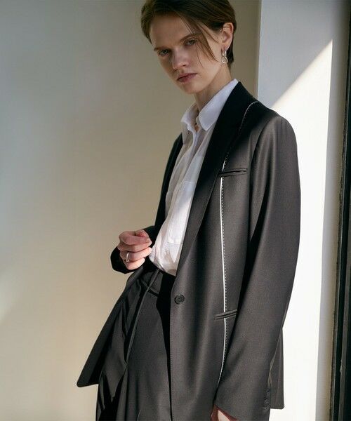 L size ONWARD(大きいサイズ) / エルサイズオンワード テーラードジャケット | 【30th ANNIVERSARY】Bahariyeインサイドアウト テーラードジャケット（ブラック）