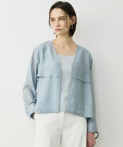 【WEB限定カラーあり】 リヨセルナイロンワッシャー Vネックブルゾン