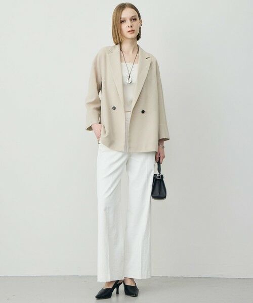 L size ONWARD(大きいサイズ) / エルサイズオンワード テーラードジャケット | ドライアセテートスラブ 8分袖ジャケット | 詳細1