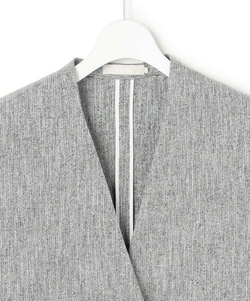 L size ONWARD(大きいサイズ) / エルサイズオンワード ノーカラージャケット | ストレッチMIXツイード 半袖ジャケット | 詳細9