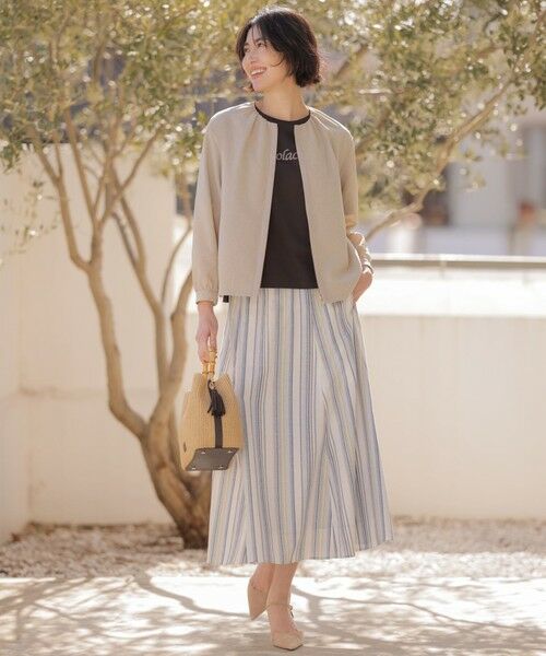 L size ONWARD(大きいサイズ) / エルサイズオンワード ブルゾン | BREEZE COOL トロ ノーカラー ブルゾン | 詳細3