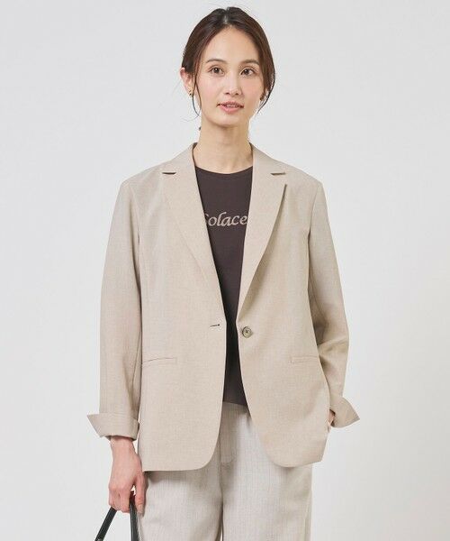 L size ONWARD(大きいサイズ) / エルサイズオンワード テーラードジャケット | BREEZE COOL トロ テーラード ジャケット（ベージュ系）