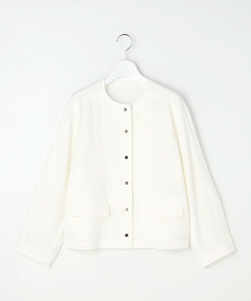 L size ONWARD(大きいサイズ) / エルサイズオンワード ノーカラージャケット | 【カタログ掲載・セットアップ対応】リネンストレッチノーカラー ジャケット | 詳細11