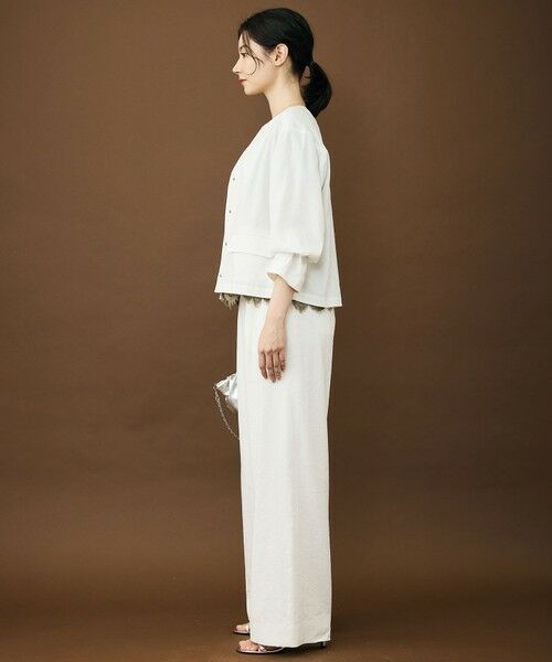 L size ONWARD(大きいサイズ) / エルサイズオンワード ノーカラージャケット | 【カタログ掲載・セットアップ対応】リネンストレッチノーカラー ジャケット | 詳細8