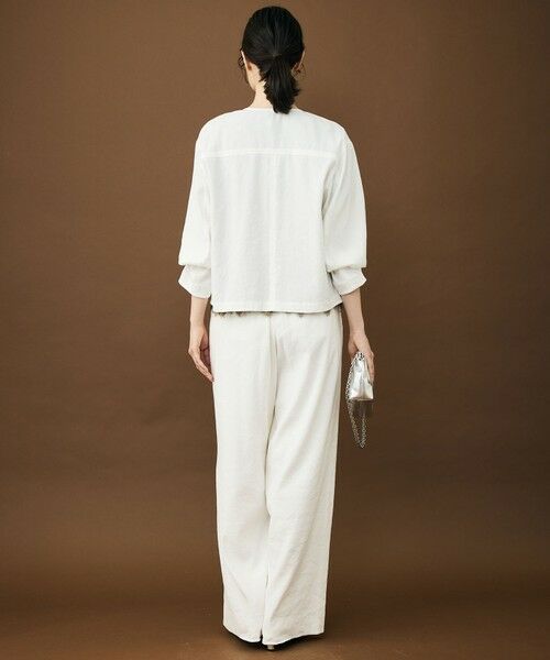 L size ONWARD(大きいサイズ) / エルサイズオンワード ノーカラージャケット | 【カタログ掲載・セットアップ対応】リネンストレッチノーカラー ジャケット | 詳細9