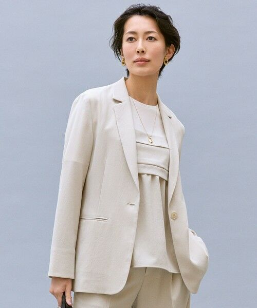 L size ONWARD(大きいサイズ) / エルサイズオンワード テーラードジャケット | 【17号サイズまで展開・カタログ掲載・セットアップ対応・セレモニー・ハレの日・通勤】テクスチャードスーツ ジャケット（フラックス）