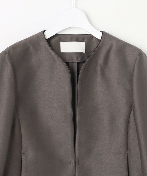L size ONWARD(大きいサイズ) / エルサイズオンワード ノーカラージャケット | ライトダブルクロス ジャケット | 詳細4