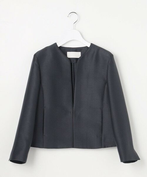 L size ONWARD(大きいサイズ) / エルサイズオンワード ノーカラージャケット | ライトダブルクロス ジャケット | 詳細11