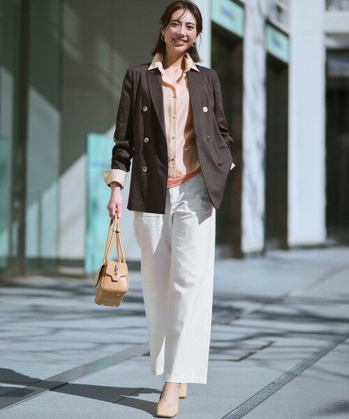 L size ONWARD(大きいサイズ) / エルサイズオンワード その他アウター | 【CanCam/Oggi/CLASSY掲載】リネンレーヨンストレッチ ダブルジャケット | 詳細17