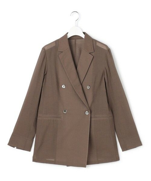 L size ONWARD(大きいサイズ) / エルサイズオンワード その他アウター | 【見上愛さん着用】ナイロンコットンシアーボイル ダブルジャケット | 詳細12